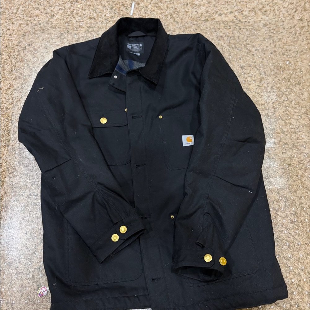 Carhartt Men's Black Field Jacket with Gold Accents